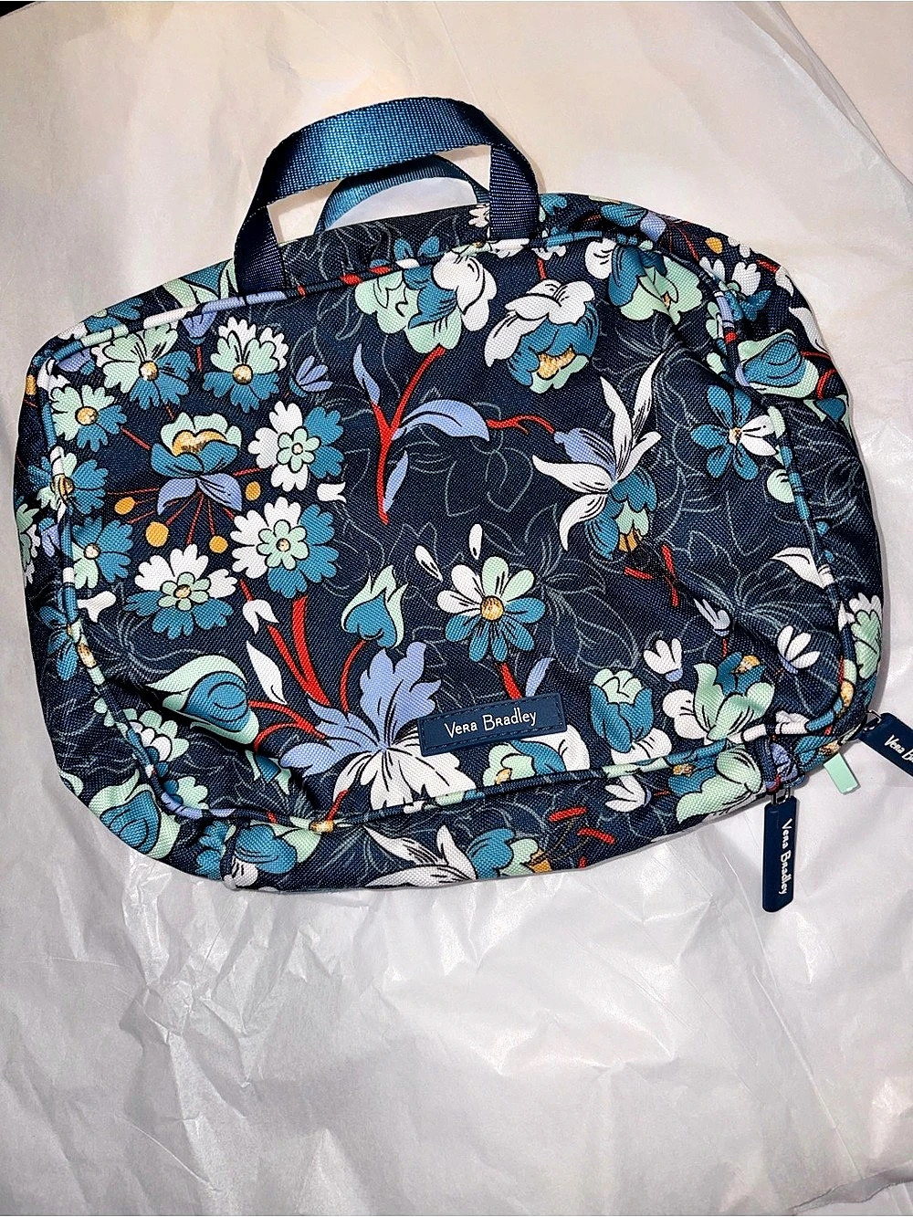Vera Bradley Hanging Travel Organizer Floral Blue & Green